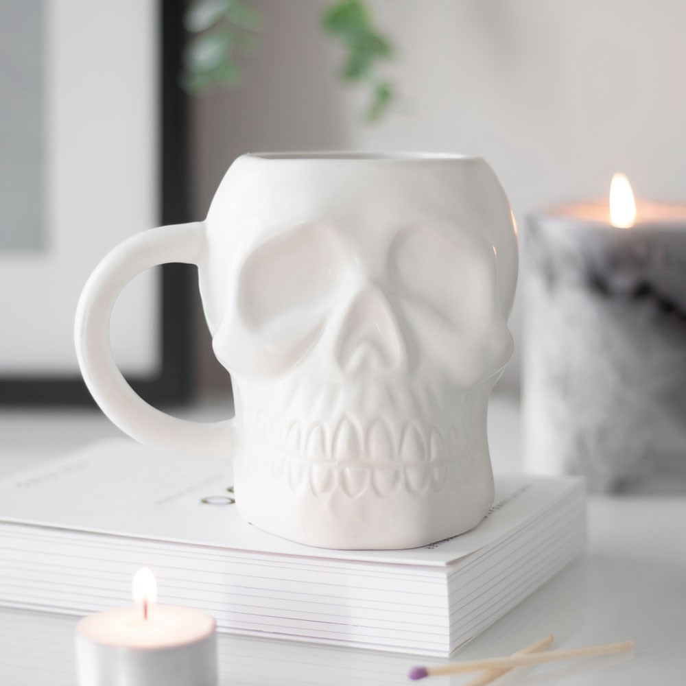 Something Different - Matt White Skull Mok/beker - Wit